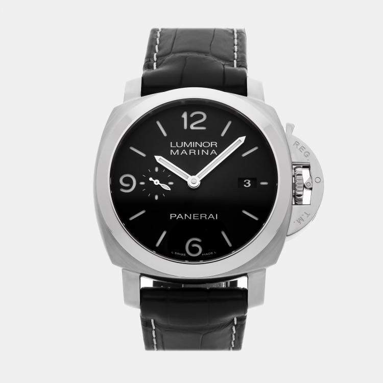 Pre Owned Panerai Luminor Marina 1950 3 Days PAM312 Automatic Stainless Steel Black Dial Men's Wristwatch 44mm