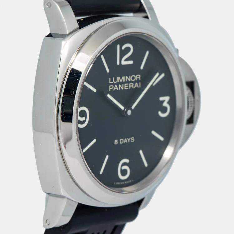 Pre Owned Panerai Luminor PAM00560 Manual Winding Black Stainless Steel Men's Wristwatch 44 mm
