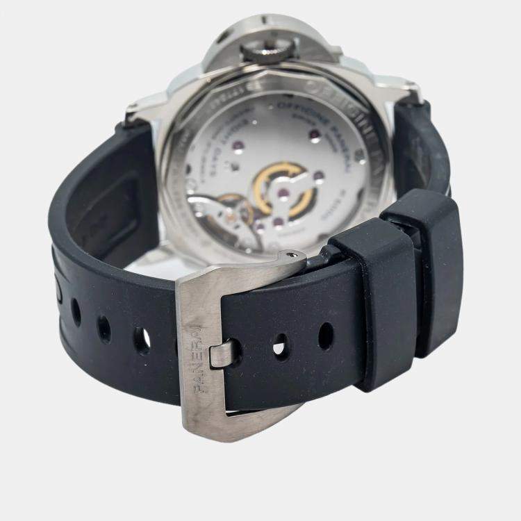 Pre Owned Panerai Luminor PAM00560 Manual Winding Black Stainless Steel Men's Wristwatch 44 mm