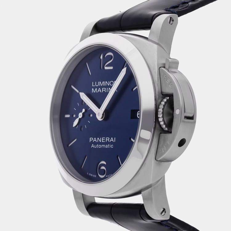Pre Owned Panerai Luminor Quaranta PAM01370 Automatic Blue Stainless Steel Men’s Wristwatch 40mm