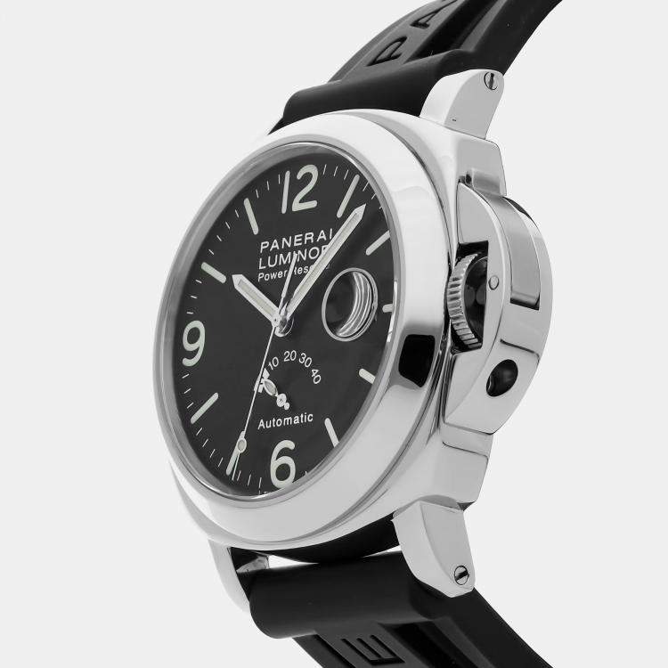 Pre Owned Panerai Luminor Power Reserve PAM00027 Automatic Black Stainless Steel Men’s Wristwatch 44mm