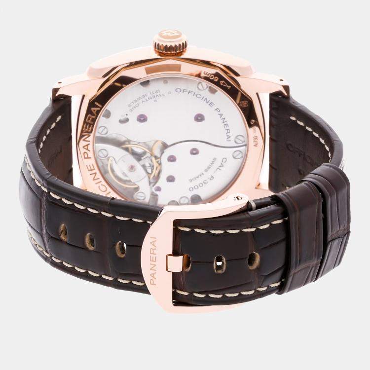 Pre Owned Panerai Radiomir 1940 PAM00515 Manual Winding Black 18k Rose Gold Men’s Wristwatch 47mm
