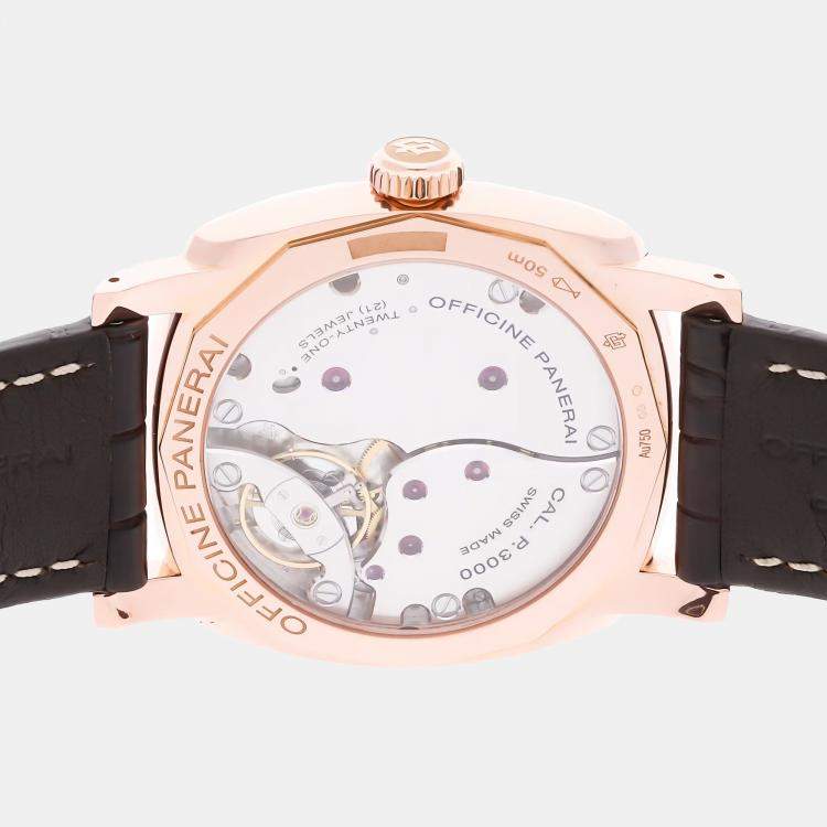 Pre Owned Panerai Radiomir 1940 PAM00515 Manual Winding Black 18k Rose Gold Men’s Wristwatch 47mm