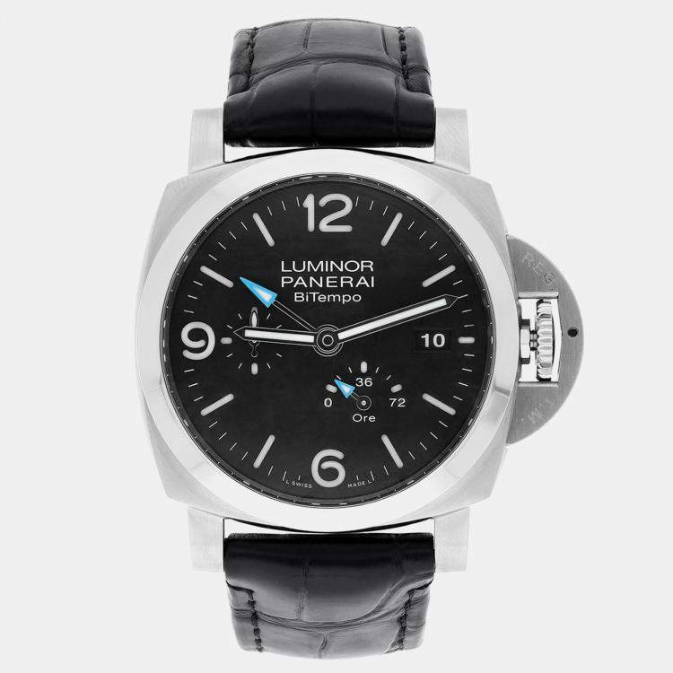 Pre Owned Panerai Luminor PAM01360 Automatic Black Stainless Steel Men's Wristwatch 44 mm