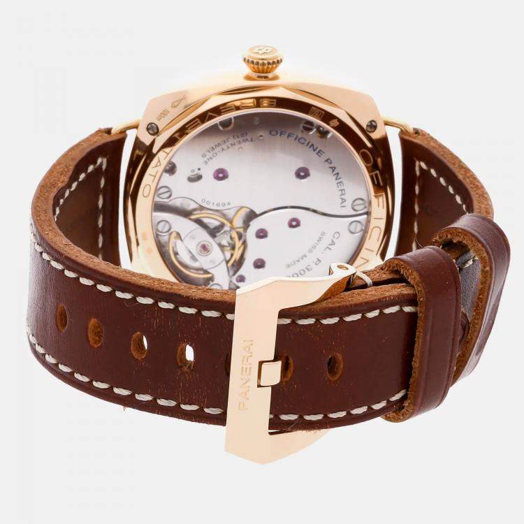 Pre Owned Panerai Radiomir 3 Day PAM00379 Manual Winding Black 18k Rose Gold Men’s Wristwatch 47mm