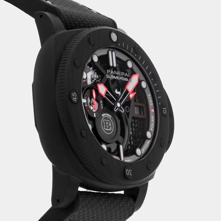 Pre Owned Panerai Submersible S Brabus Black Ops Edition PAM01240 Automatic Black Carbon Men’s Wristwatch 47mm