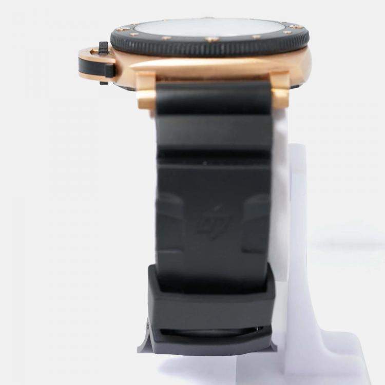 Pre Owned Panerai Submersible PAM02070 Automatic Black 18k Rose Gold Men's Wristwatch 44 mm