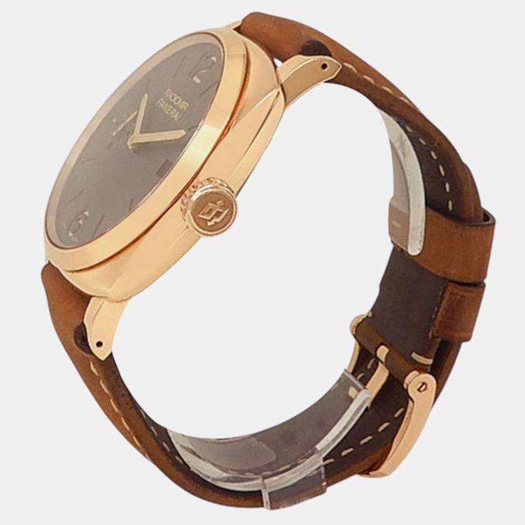 Pre Owned Panerai Radiomir PAM00515 Manual Winding Brown 18K Rose Gold Men’s Wristwatch 47 mm