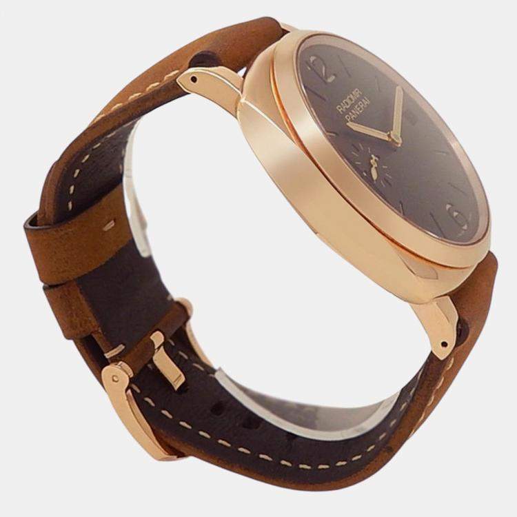 Pre Owned Panerai Radiomir PAM00515 Manual Winding Brown 18K Rose Gold Men’s Wristwatch 47 mm