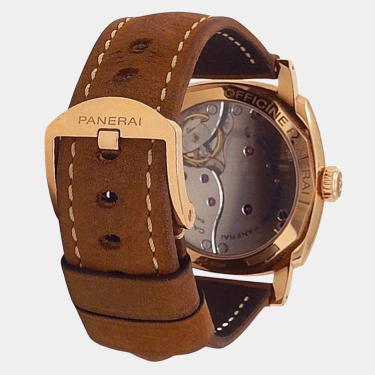 Pre Owned Panerai Radiomir PAM00515 Manual Winding Brown 18K Rose Gold Men’s Wristwatch 47 mm