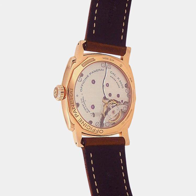 Pre Owned Panerai Radiomir PAM00515 Manual Winding Brown 18K Rose Gold Men’s Wristwatch 47 mm