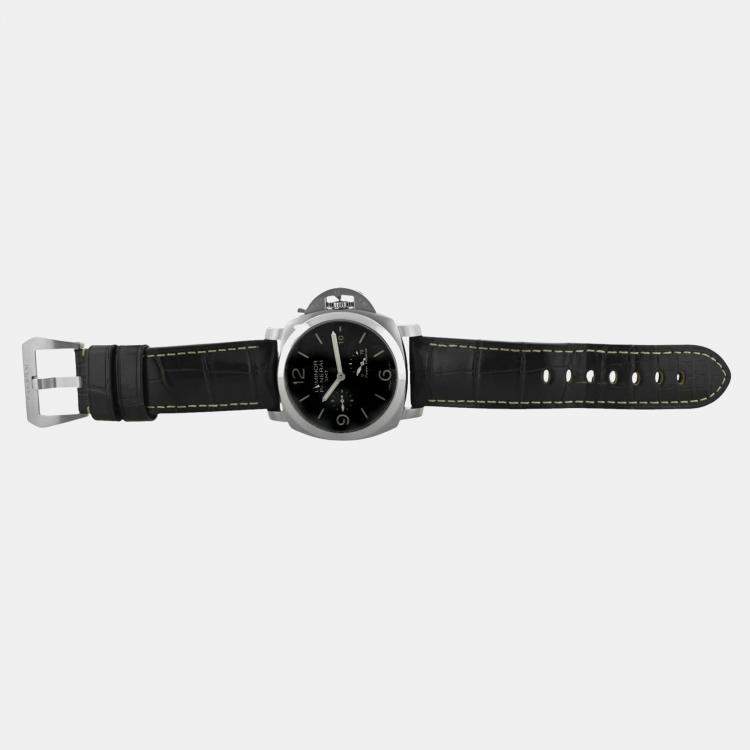 Pre Owned Panerai Luminor PAM00347 Automatic Black Stainless Steel Men's Wristwatch 45 mm