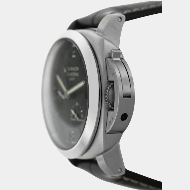 Pre Owned Panerai Luminor PAM00347 Automatic Black Stainless Steel Men's Wristwatch 45 mm