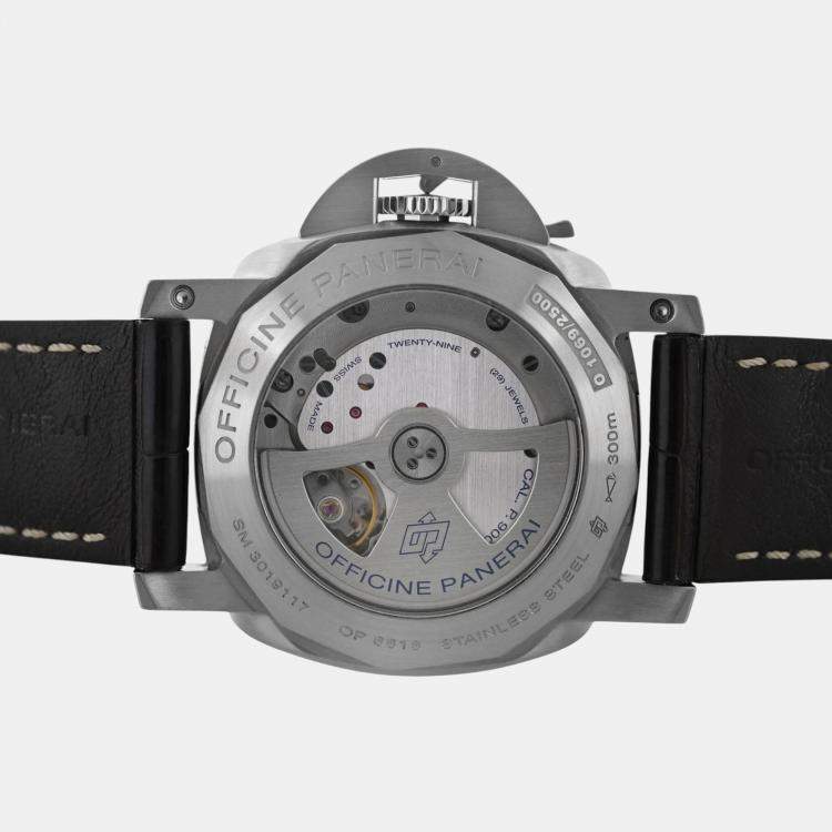 Pre Owned Panerai Luminor PAM00347 Automatic Black Stainless Steel Men's Wristwatch 45 mm