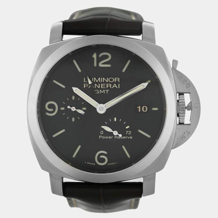Pre Owned Panerai Luminor PAM00347 Automatic Black Stainless Steel Men's Wristwatch 45 mm