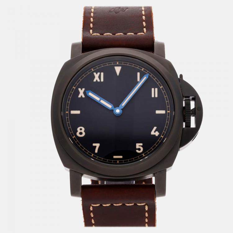 Pre Owned Panerai Luminor PAM00779 Manual Winding Black Titanium Men’s Wristwatch 44 mm