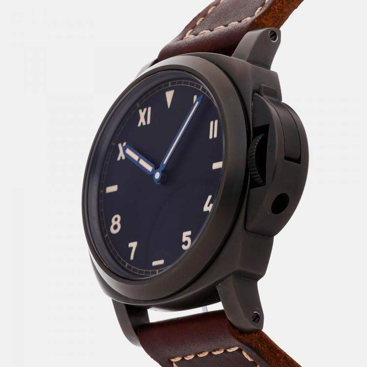 Pre Owned Panerai Luminor PAM00779 Manual Winding Black Titanium Men’s Wristwatch 44 mm