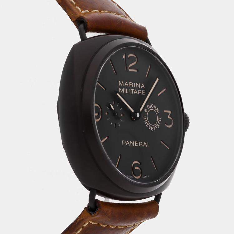 Pre Owned Pre-Owned Panerai Radiomir Composite Marina Militare 8 Giorni PAM 339 Brown Manual Winding Composite Men's wristwatch 47 mm