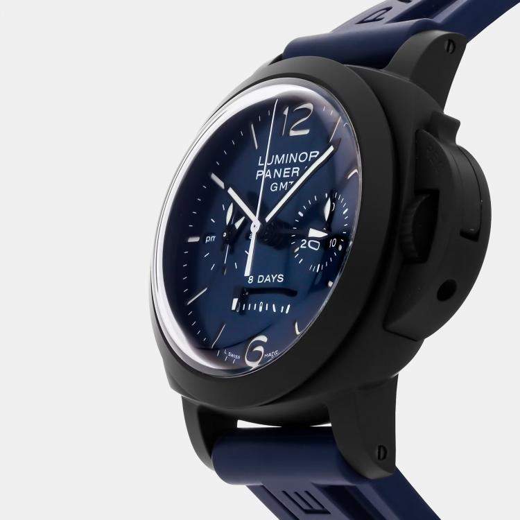 Pre Owned Pre-Owned Panerai Luminor Chrono Monopulsante 8 Giorni  GMT Blu Notte PAM 1135
