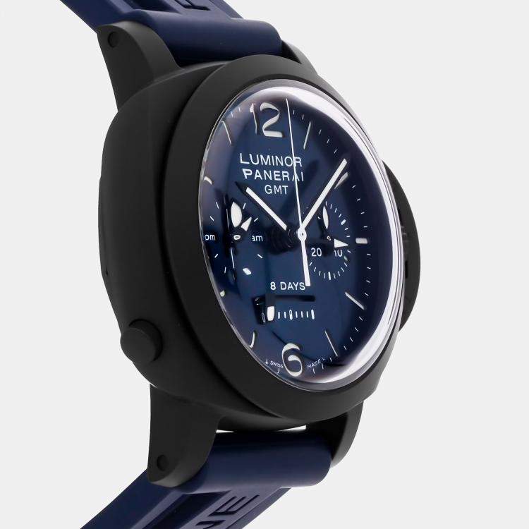 Pre Owned Pre-Owned Panerai Luminor Chrono Monopulsante 8 Giorni  GMT Blu Notte PAM 1135