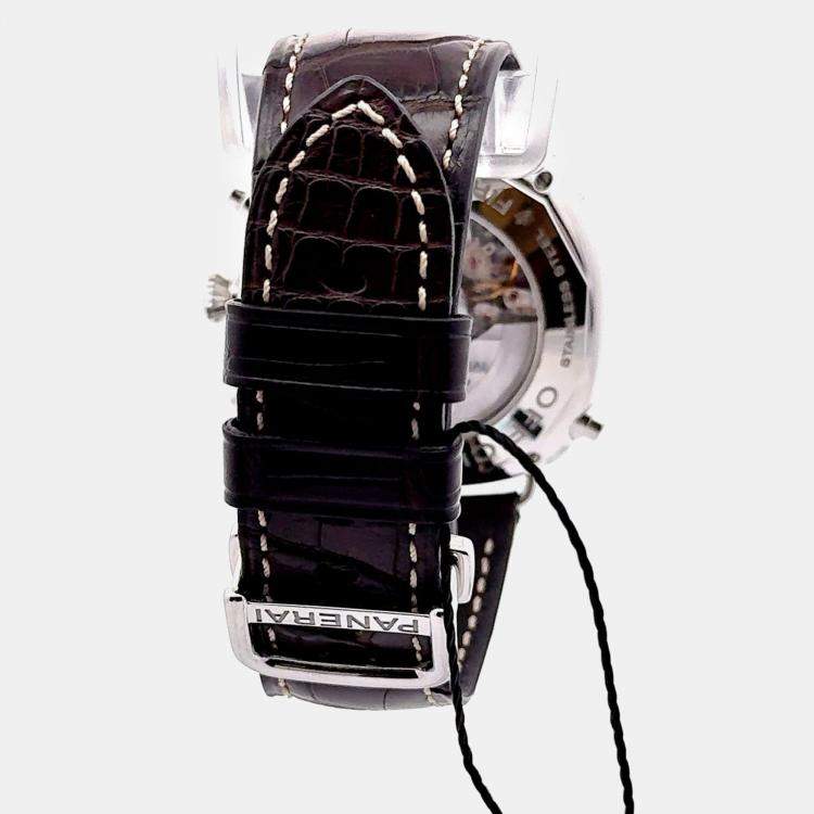 Pre Owned Panerai Radiomir Rattrapante PAM00214 Automatic Black Dial Stainless Steel Men's Wristwatch 45 mm