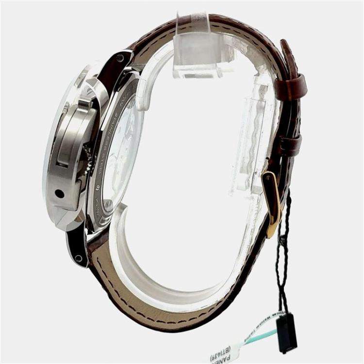 Pre Owned Panerai Luminor PAM00601 Manual Winding Brown Dial Leather Men's Wristwatch 47 mm