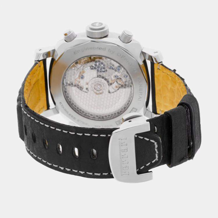 Pre Owned Pre-Owned Panerai Ferrari Scuderia Rattrapante FER00010 Black Automatic Stainless Steel  Men's Wristwatch 45 MM