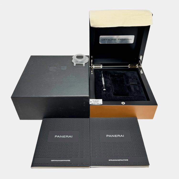 Pre Owned Pre-Owned Panerai Luminor 1950 3 Days Chronograph Flyback PAM 580 Black Automatic Ceramic Men's Wristwatch 44 MM