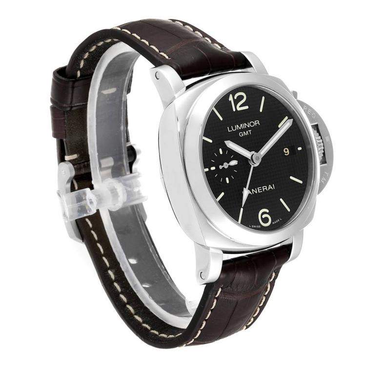 Pre Owned Panerai Black Stainless Steel Luminor 1950 PAM00535 Men's Wristwatch 42 MM