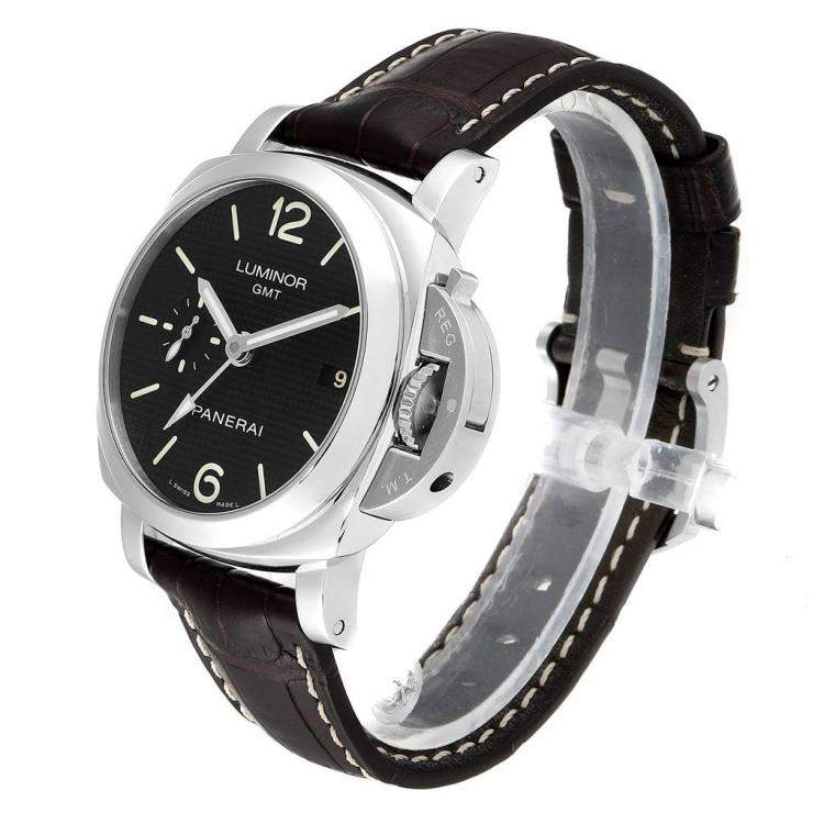 Pre Owned Panerai Black Stainless Steel Luminor 1950 PAM00535 Men's Wristwatch 42 MM