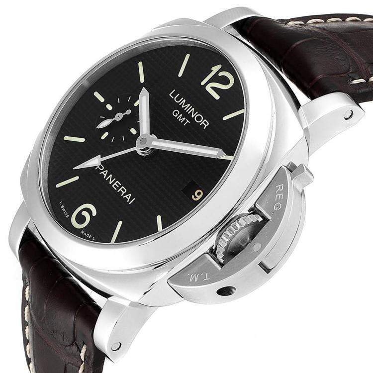 Pre Owned Panerai Black Stainless Steel Luminor 1950 PAM00535 Men's Wristwatch 42 MM