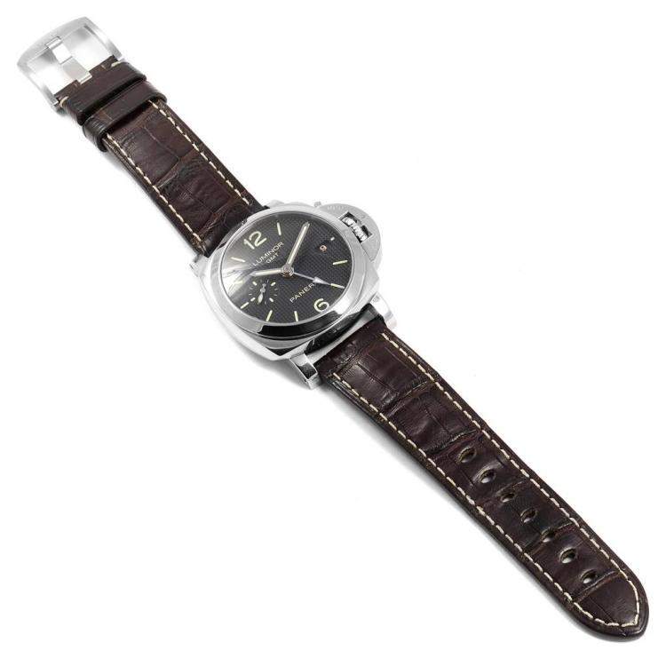 Pre Owned Panerai Black Stainless Steel Luminor 1950 PAM00535 Men's Wristwatch 42 MM