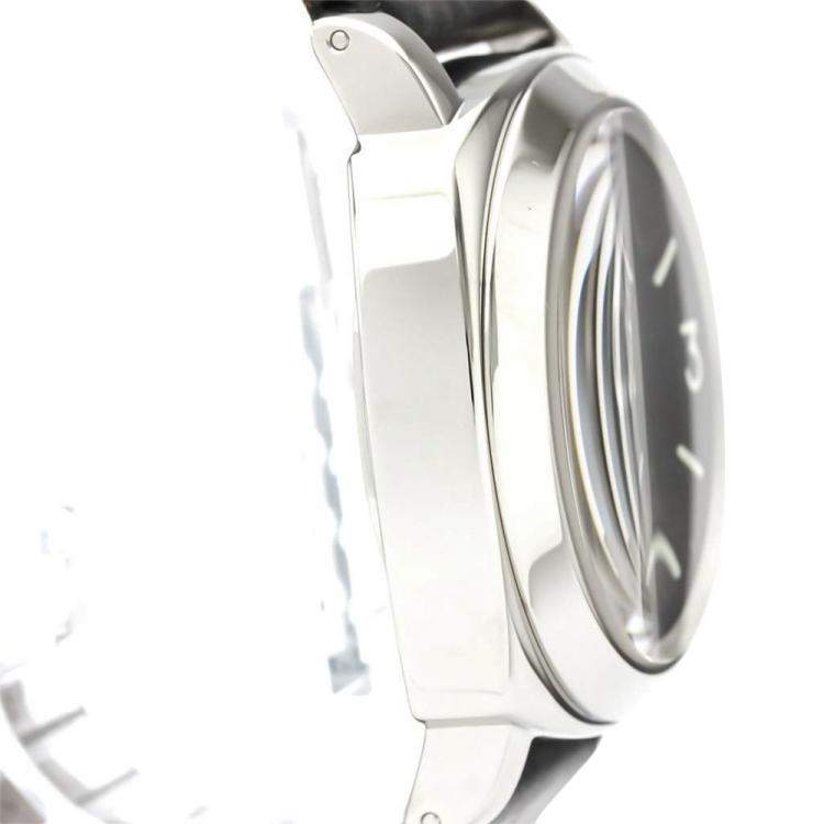 Pre Owned Panerai Black Stainless Steel Luminor Marina PAM00001 Men's Wristwatch 44 MM