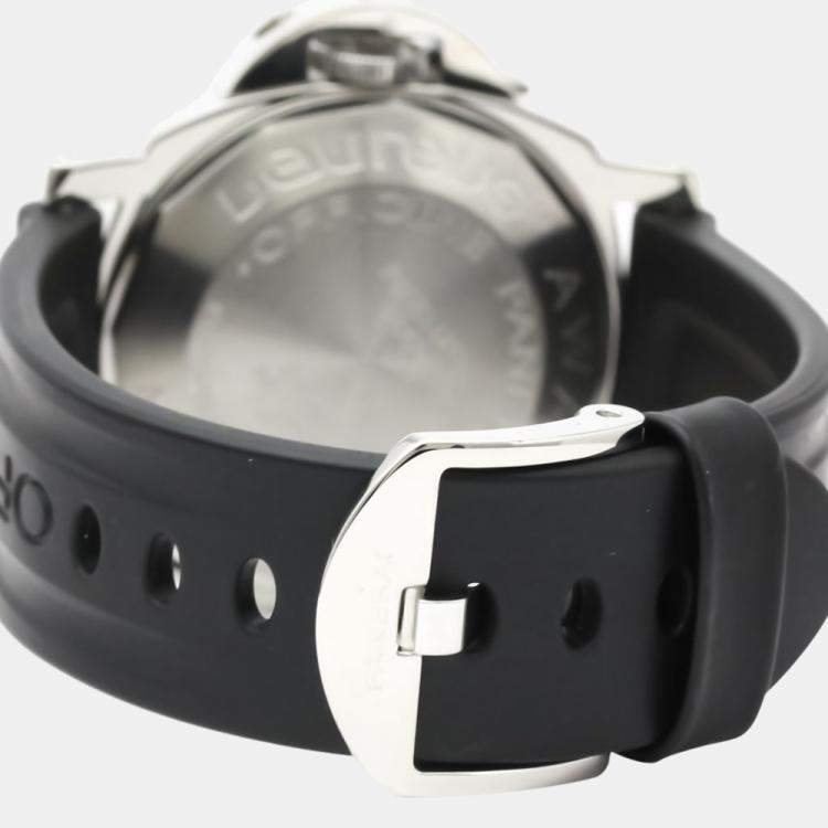 Pre Owned Panerai Black Stainless Steel Luminor Regatta Laureus Automatic PAM00107 Men's Wristwatch 43 MM