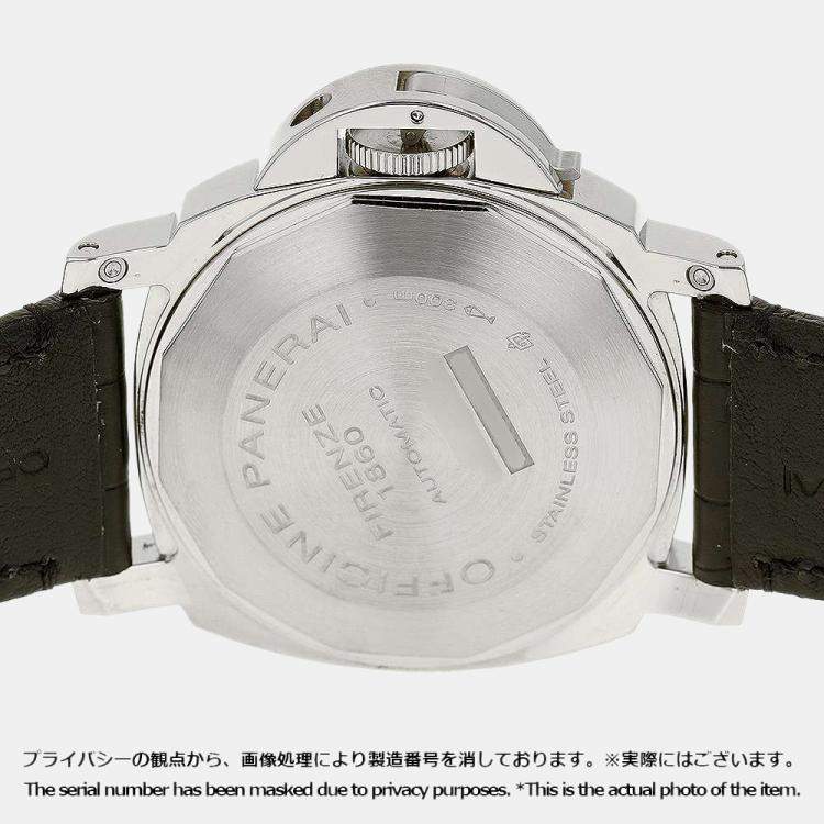 Pre Owned Panerai Black Stainless Steel Luminor Marina PAM00104 Men's Wristwatch 44 MM