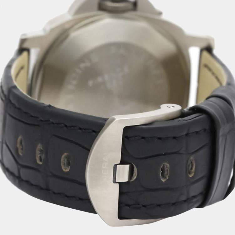 Pre Owned Panerai Blue Titanium Luminor PAM00093 Automatic Men's Wristwatch 44 mm