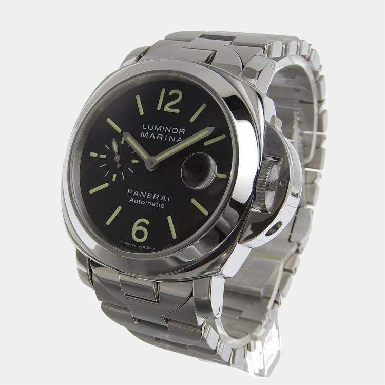 Panerai Black Stainless Steel Luminor Marina PAM00104 Automatic