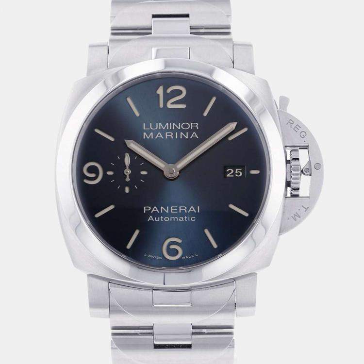 Panerai Blue Stainless Steel Luminor Marina PAM01316 Men's Wristwatch ...