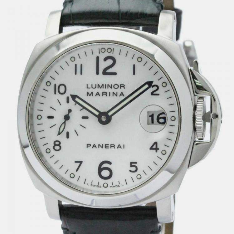 Panerai White Stainless Steel Luminor PAM00049 Automatic Men s