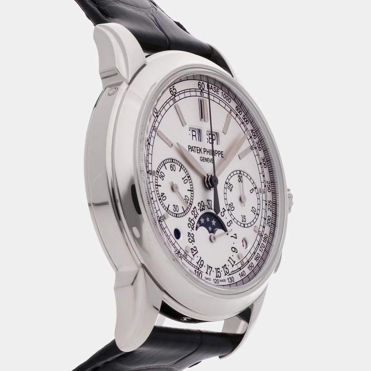 Pre Owned Patek Philippe Silver 18k White Gold Grand Complications 5270G-018 Manual Winding Men's Wristwatch 41 mm