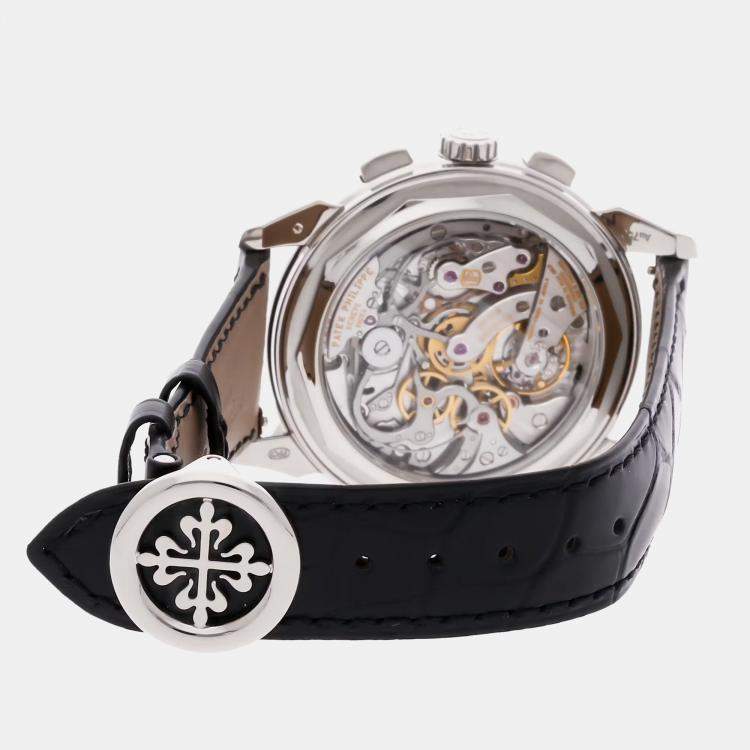 Pre Owned Patek Philippe Silver 18k White Gold Grand Complications 5270G-018 Manual Winding Men's Wristwatch 41 mm