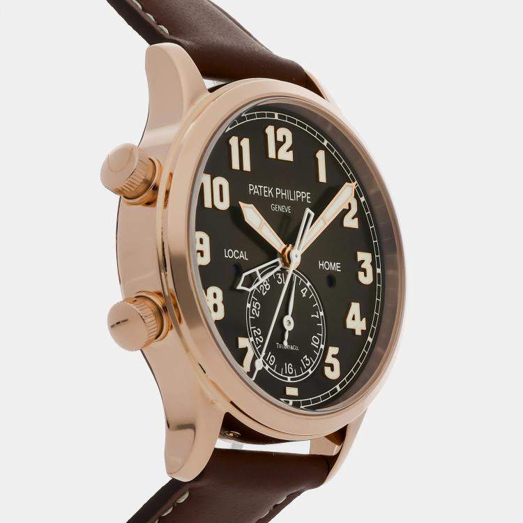 Pre Owned Patek Philippe Complications Calatrava Pilot Travel Time 5524R-001 "Tiffany & Co." Men's Watch 42 mm Automatic Men's Wristwatch 42 MM