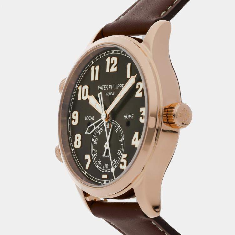 Pre Owned Patek Philippe Complications Calatrava Pilot Travel Time 5524R-001 "Tiffany & Co." Men's Watch 42 mm Automatic Men's Wristwatch 42 MM