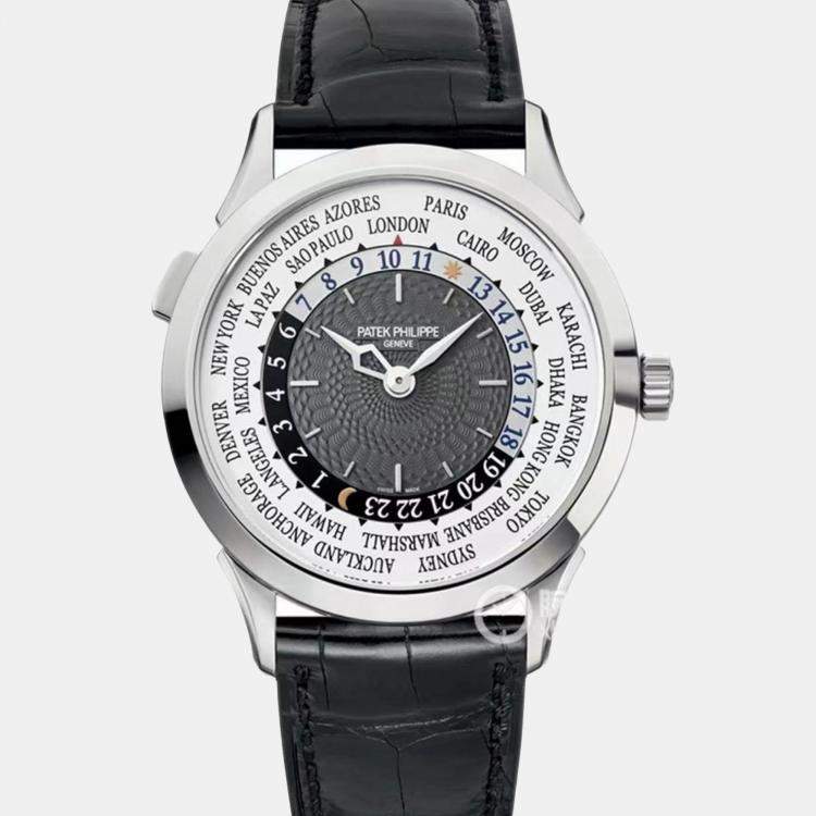 Pre Owned Patek Philippe Grey 18k White Gold Complications 5230G Automatic Men's Wristwatch 38.5 mm