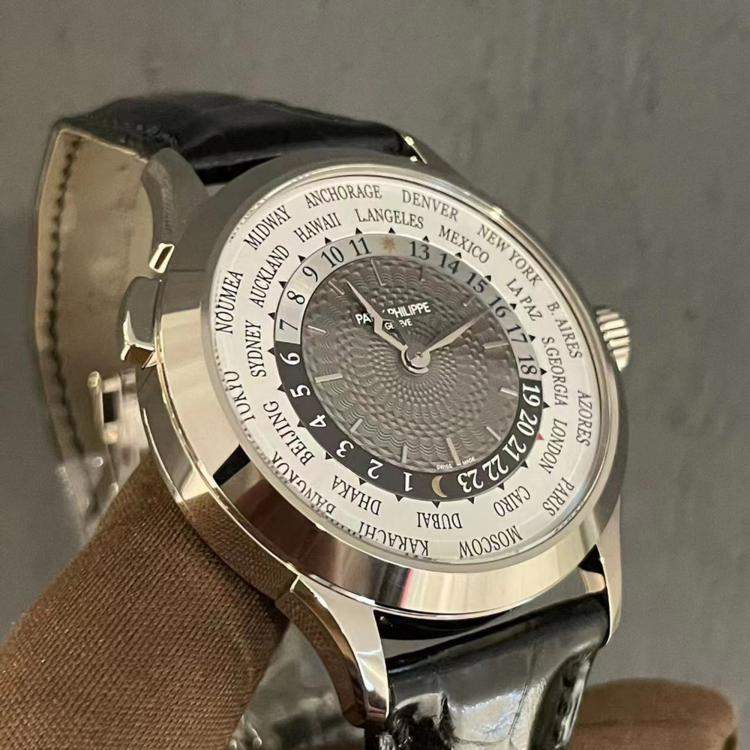 Pre Owned Patek Philippe Grey 18k White Gold Complications 5230G Automatic Men's Wristwatch 38.5 mm
