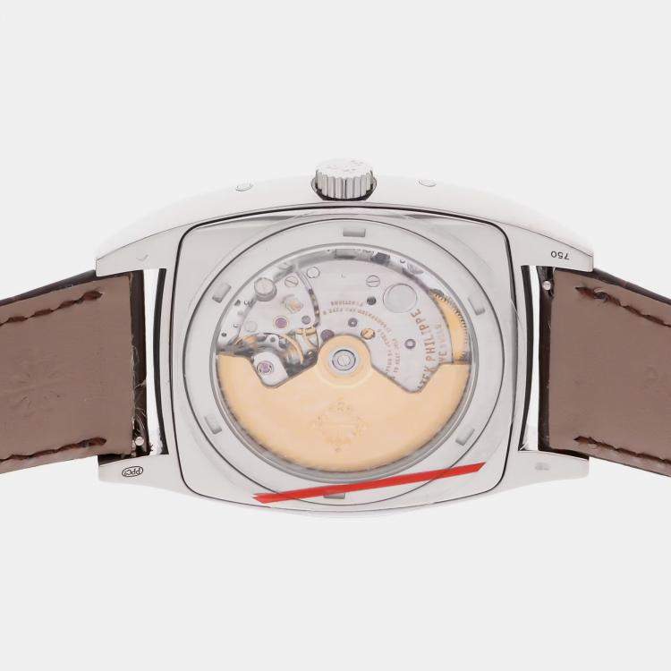 Pre Owned Patek Philippe Gondolo Calendario 5135G-010 Automatic White Gold Grey Dial Men's Wristwatch 38mm