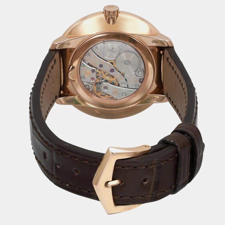 Pre Owned Patek Philippe Cream 18k Rose Gold Calatrava 5123R-001 Manual Winding Men's Wristwatch 38 mm