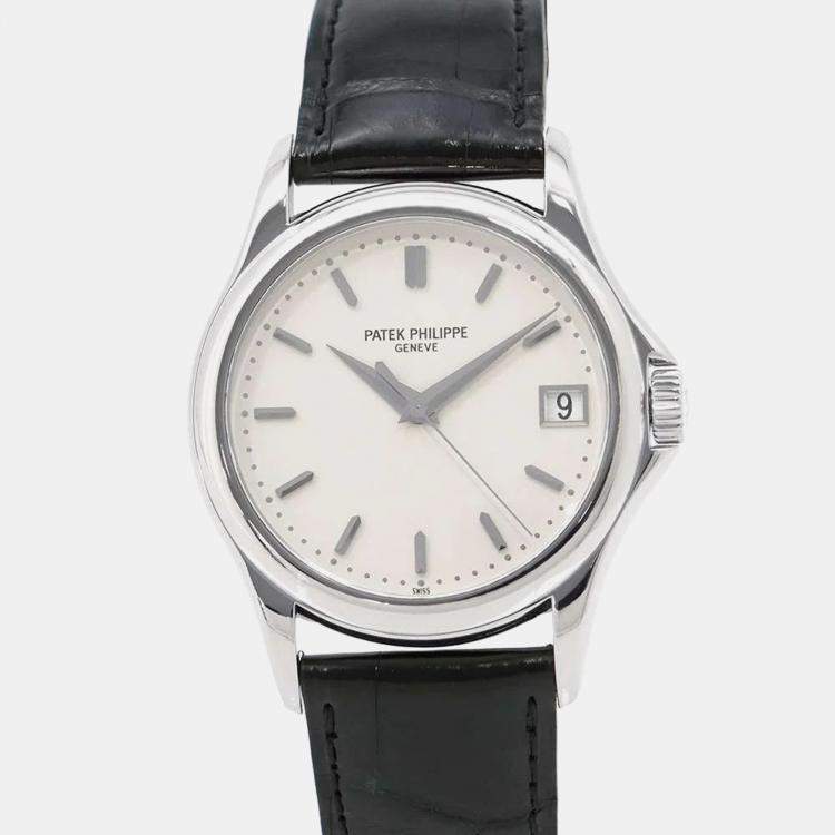 Pre Owned Patek Philippe White White Gold Calatrava 5127G-001 Automatic Men's Wristwatch 37mm