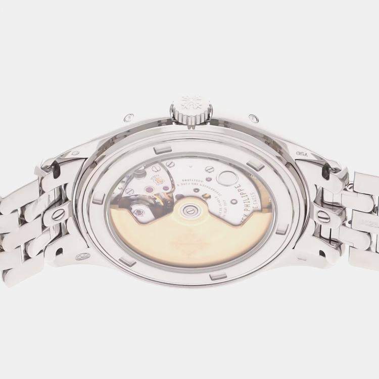 Pre Owned Patek Philippe Complications Annual Calendar Moonphases 5146/1G-010 Automatic White Gold Grey Dial Men's Wristwatch 39mm