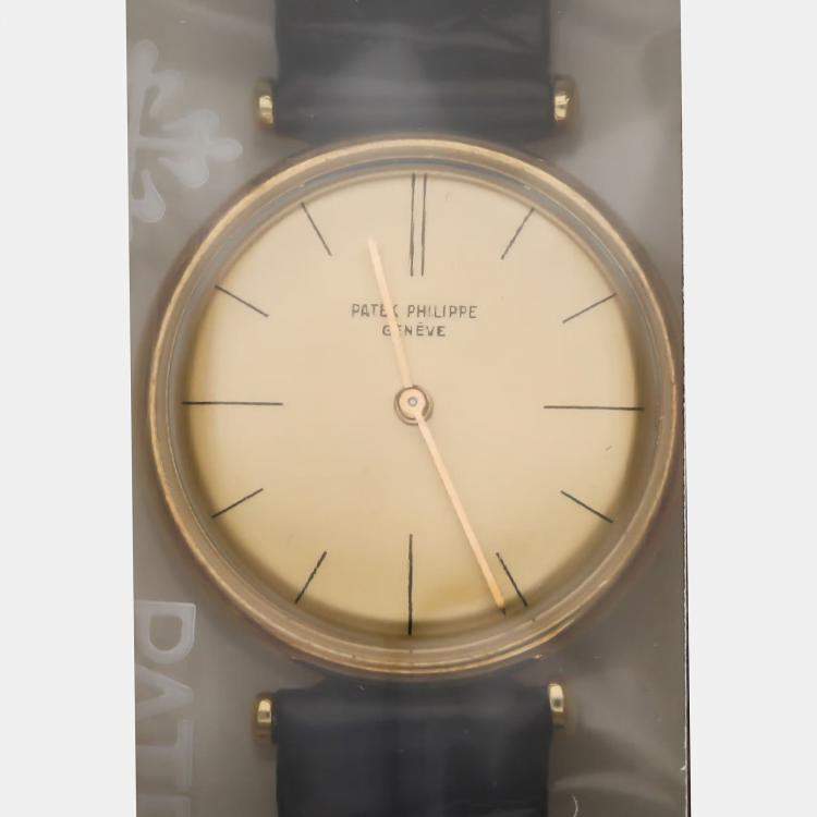 Pre Owned Pre-Owned Patek Philippe Calatrava 2592 Manual Winding 18k Rose Gold Men's Wristwatch 33 mm